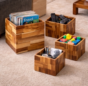 Jogo de Potes de Madeira